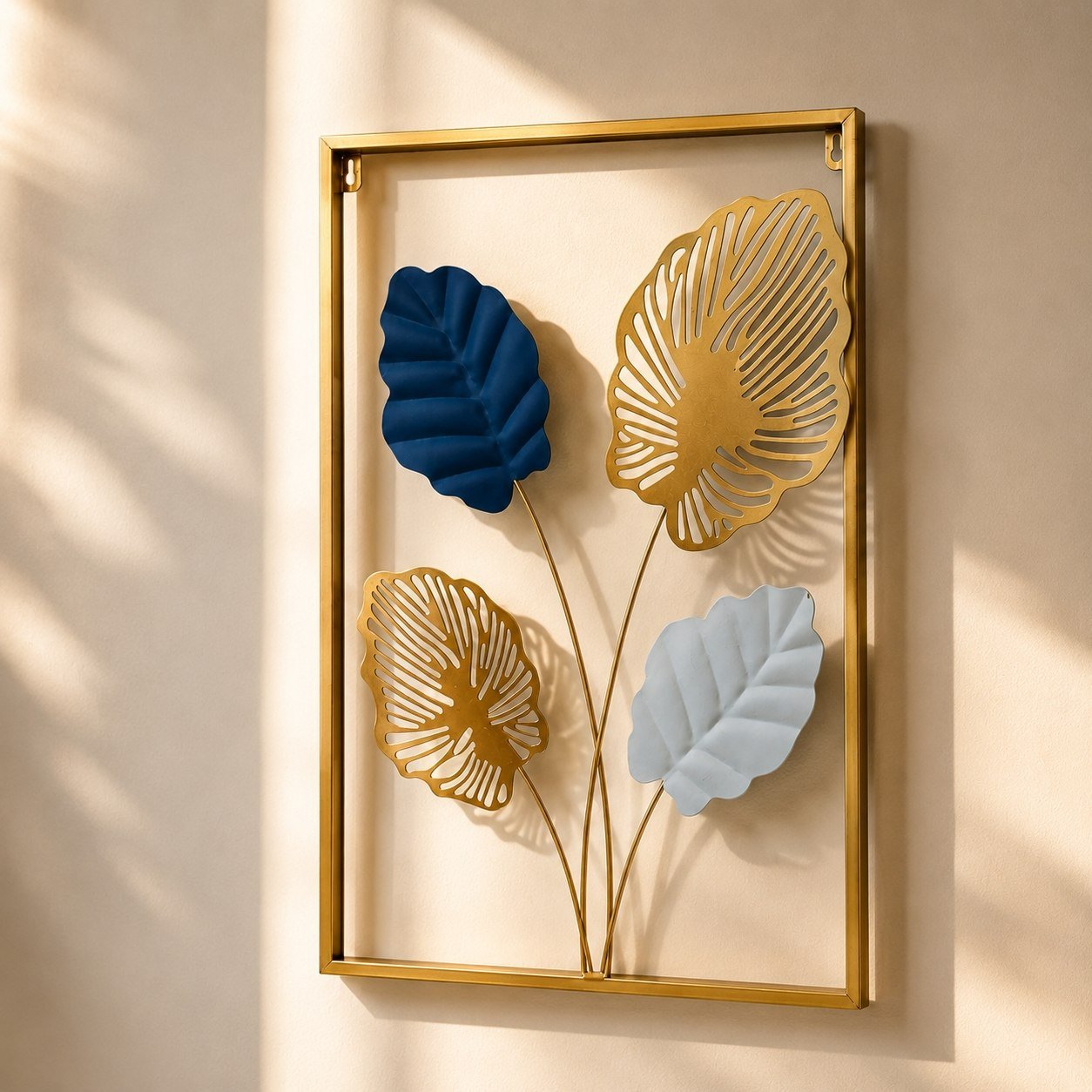 Modern Metal Wall Decor with Leaf Design, 40 x 60 cm - Image 3