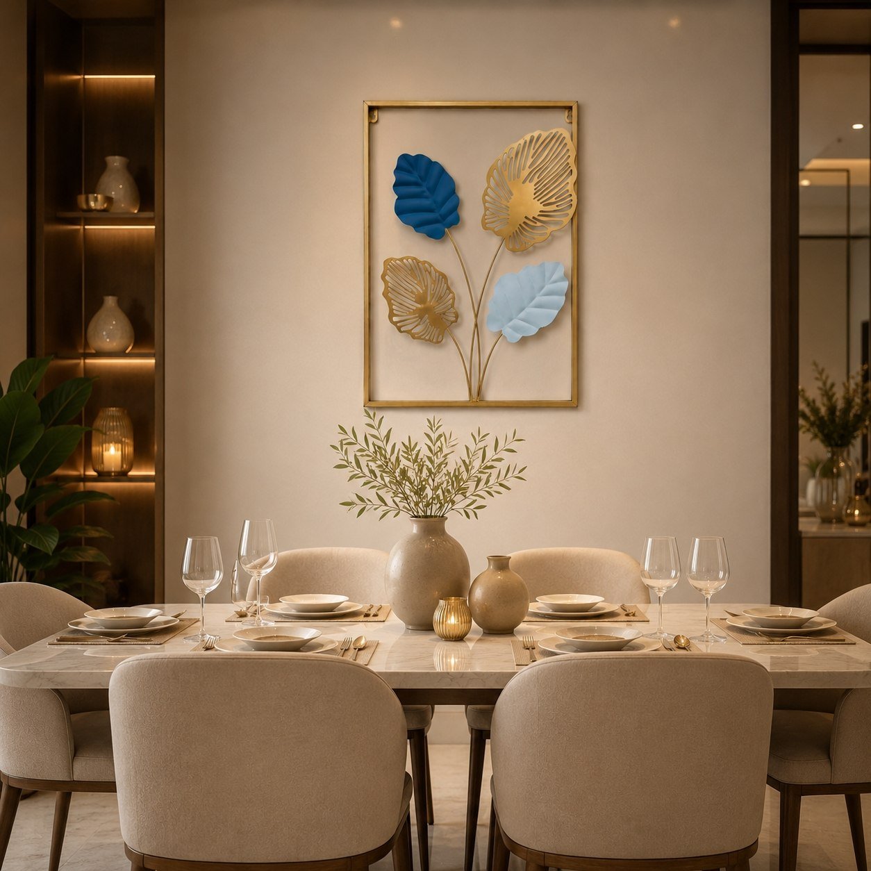 Modern Metal Wall Decor with Leaf Design, 40 x 60 cm - Image 5