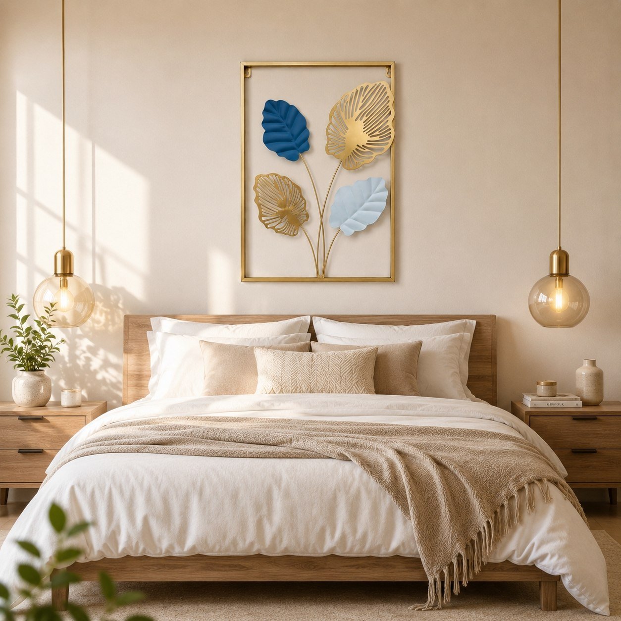 Modern Metal Wall Decor with Leaf Design, 40 x 60 cm - Image 6