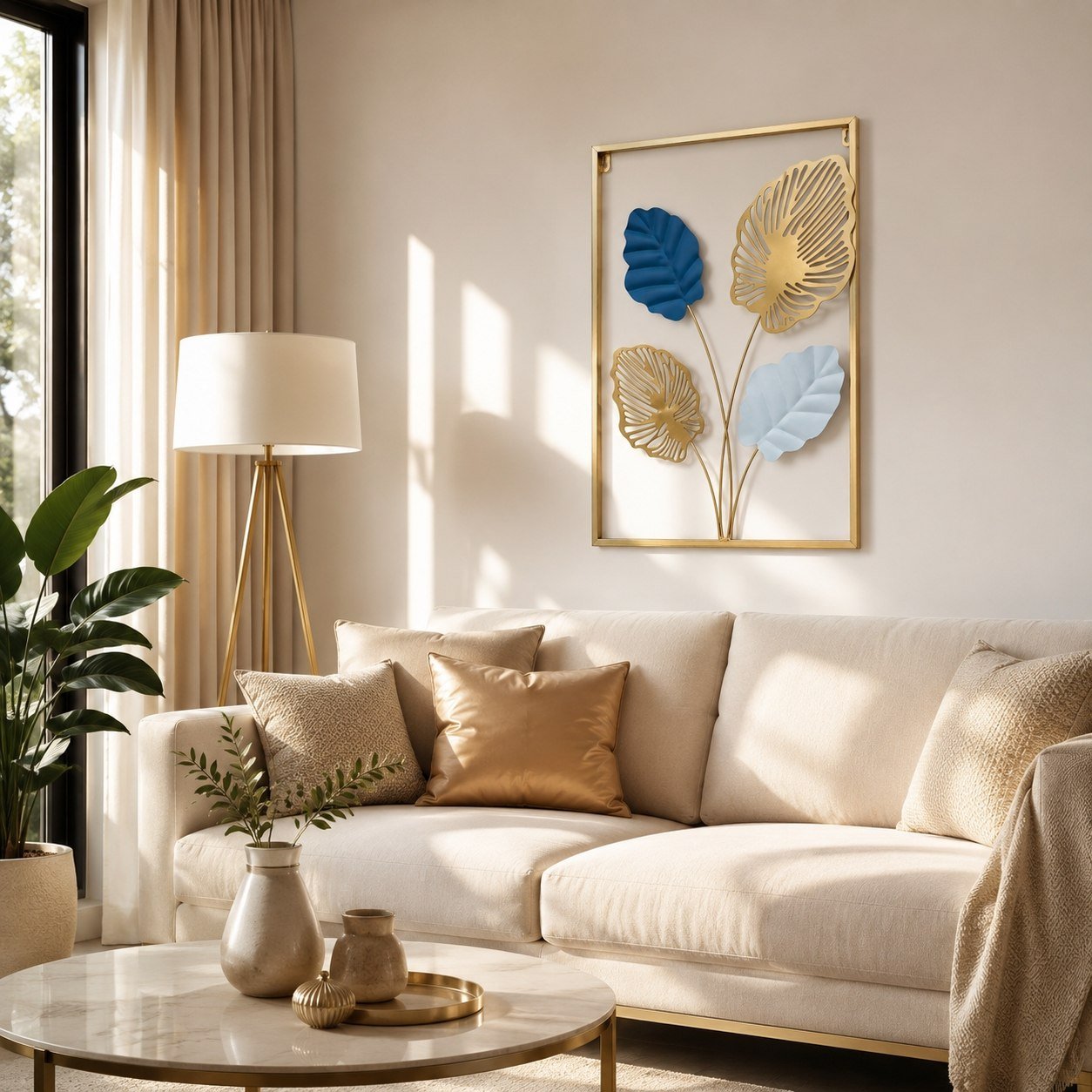 Modern Metal Wall Decor with Leaf Design, 40 x 60 cm - Image 7