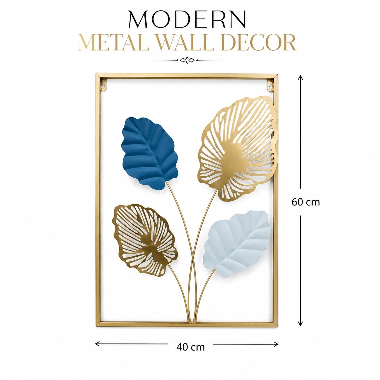 Modern Metal Wall Decor with Leaf Design, 40 x 60 cm - Image 9